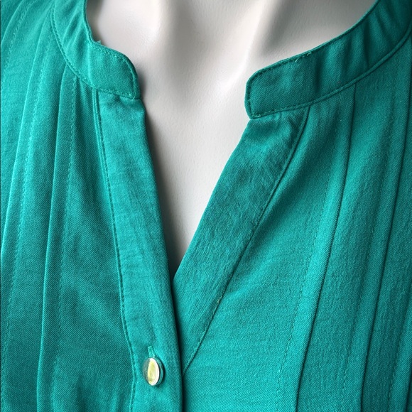 Ava & Grace Teal Button-Down Blouse - Picture 5 of 10